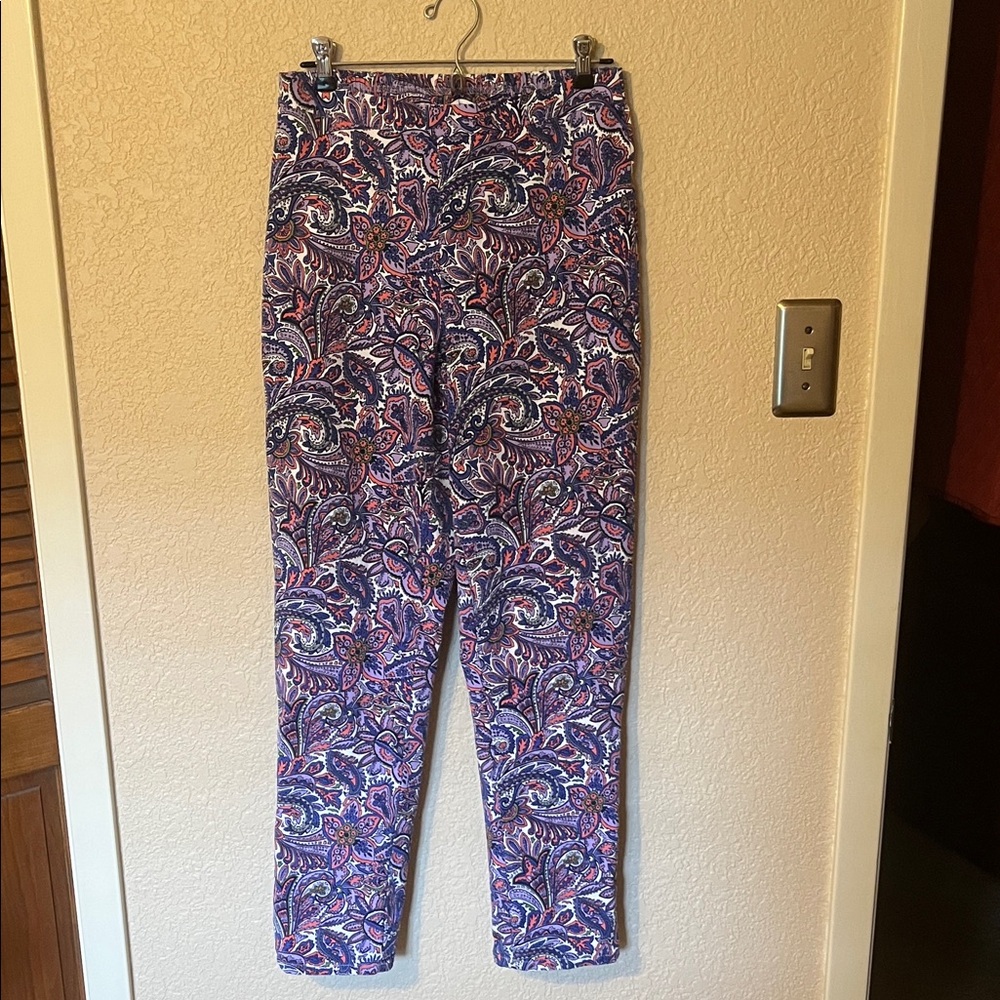 Isaac Mizrahi Live! Purple Paisley Ankle Pants